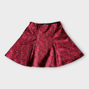 Hollister Mini Skirt Womens Size XS A-Line Floral Flare Scarlet Red NEW Tag